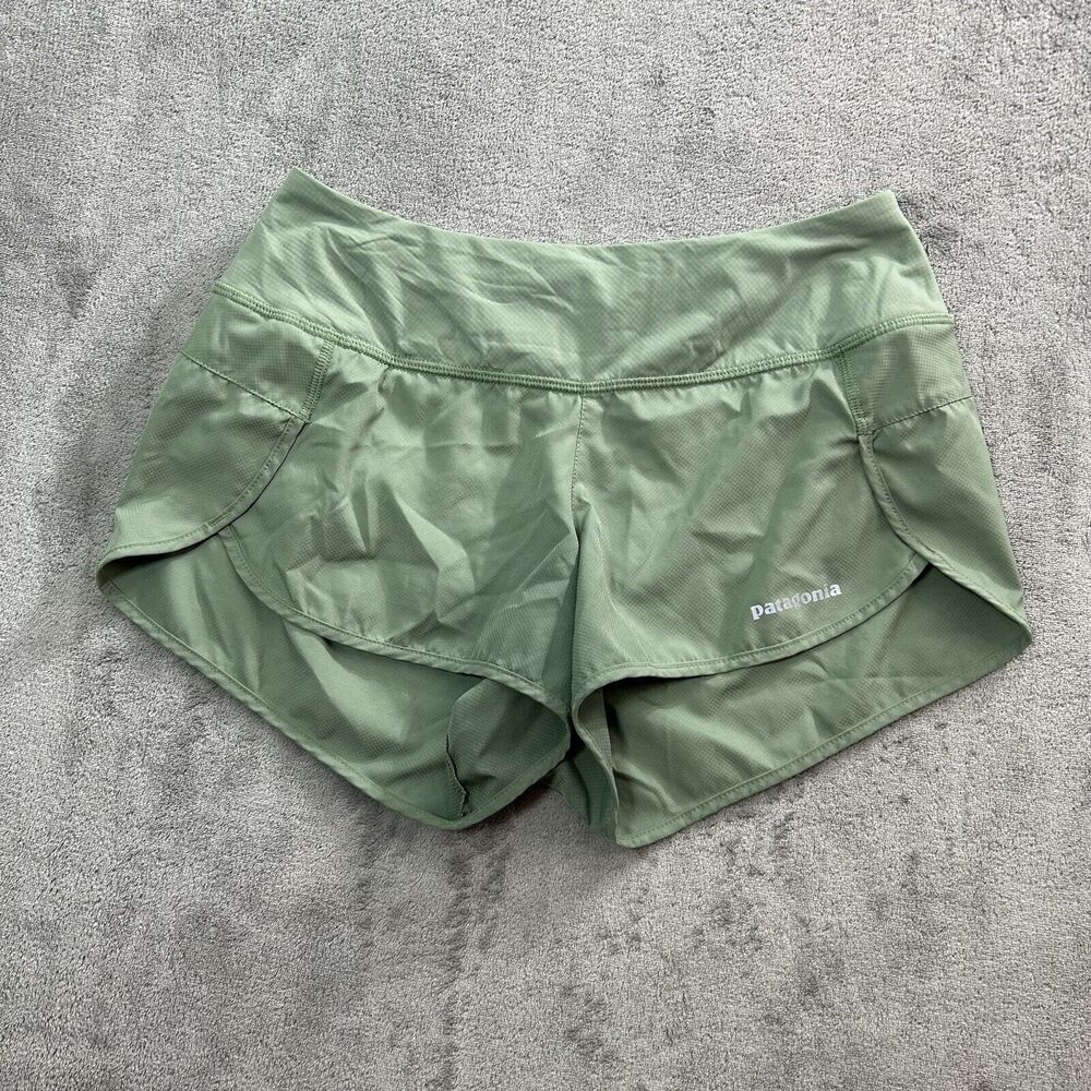 Patagonia Shorts Womens XS Green Strider Lined 3" Running Athletic Workout Gym
